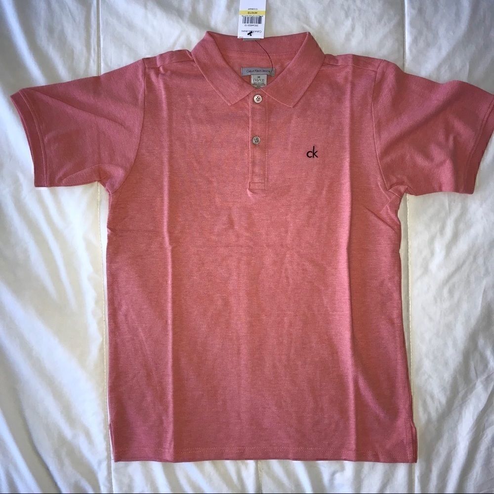 Calvin Klein Boys' Solid Pique Polo